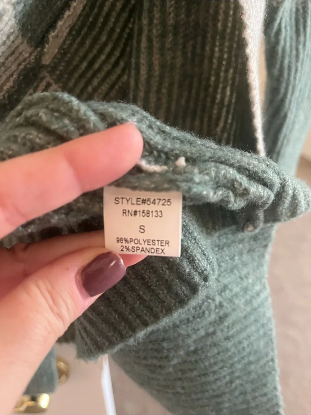 Staccato Green & Cream Colorblock Open Cardigan